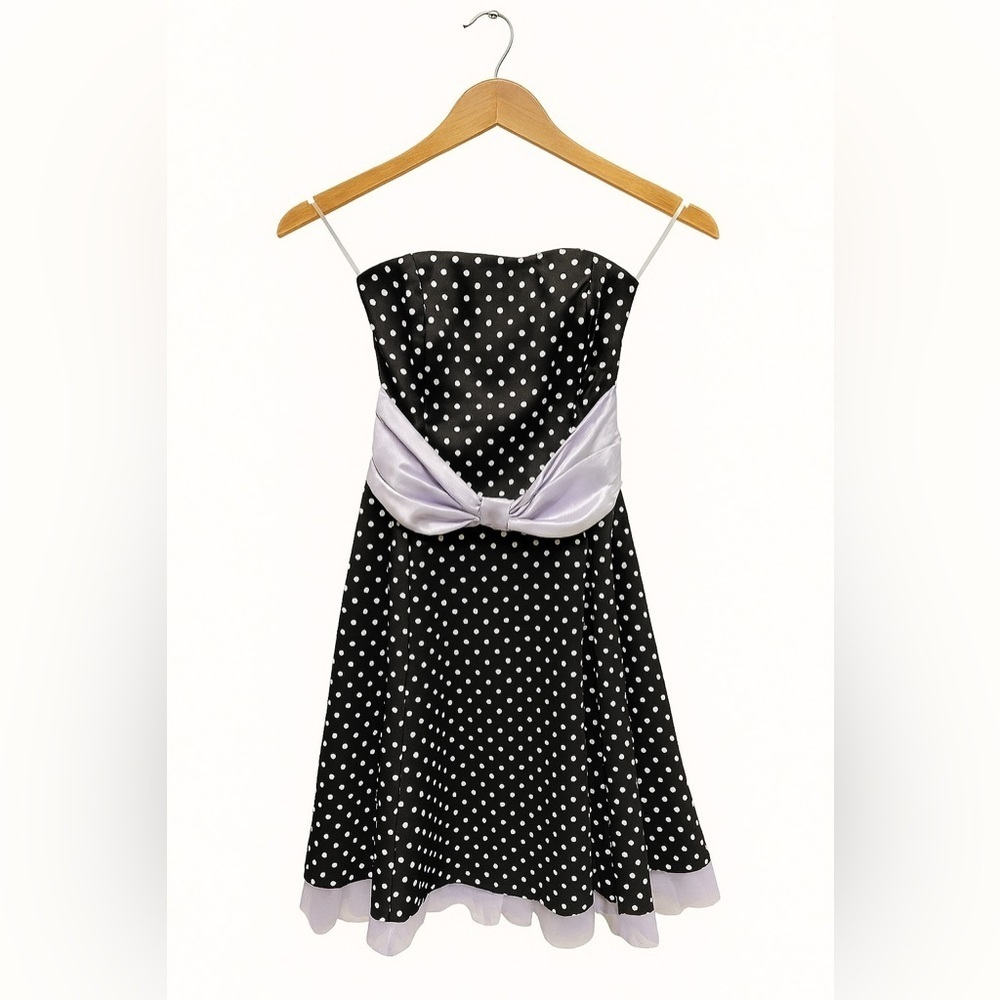 Superstition New York Vintage Strapless black and white  polka dot dress size 4
